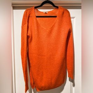B.P. Orange Wool Sweater with Side Zipper